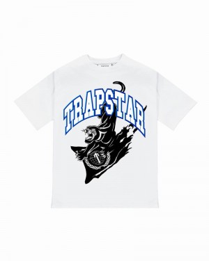 White Trapstar Global Takeover Tee Men's T Shirts | PYUAQB-863