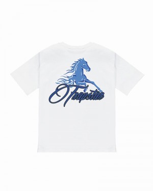 White Trapstar Horse Power 2.0 Tee Men's T Shirts | THCOIR-256