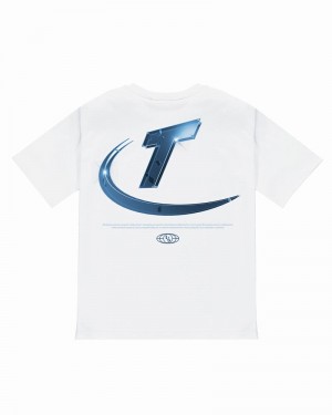 White Trapstar Hyperdrive High Density Tee Men's T Shirts | SAQEDB-684