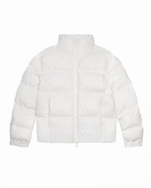 White Trapstar Irongate Embossed Puffer Men's Jackets | NTSBZC-950