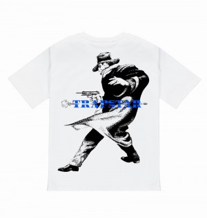 White Trapstar Last Stand Tee Men's T Shirts | UODIBJ-204