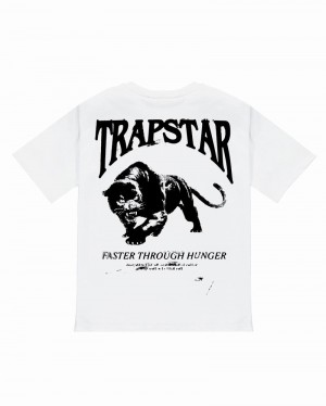 White Trapstar Panthera Tee Men's T Shirts | FTRUVI-840