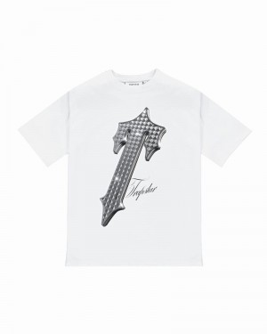 White Trapstar Platinum Irongate T Tee Men's T Shirts | SFCPLT-581