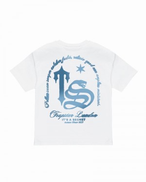 White Trapstar TS Varsity Tee Men's T Shirts | IRDSWQ-748