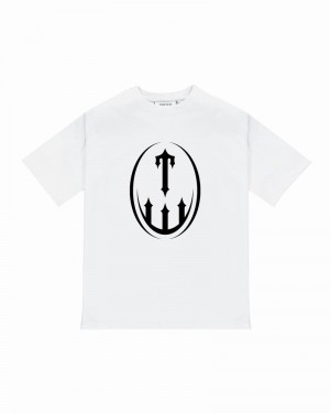 White Trapstar T Crest Tee Men's T Shirts | WGUHAB-195