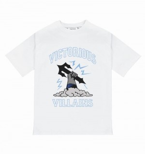 White Trapstar Victorious Villains Tee Men's T Shirts | BYTGVO-693