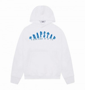 White / Blue Trapstar De-Con Arch Men's Hoodie | WXHBZA-201