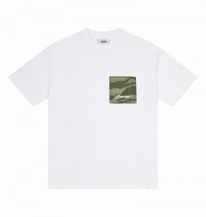 White / Camo Trapstar Hyperdrive Pocket Tee Men's T Shirts | LWSTBK-352