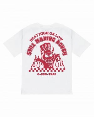 White / Red Trapstar Makin' Dough Tee Men's T Shirts | HYTCNA-756