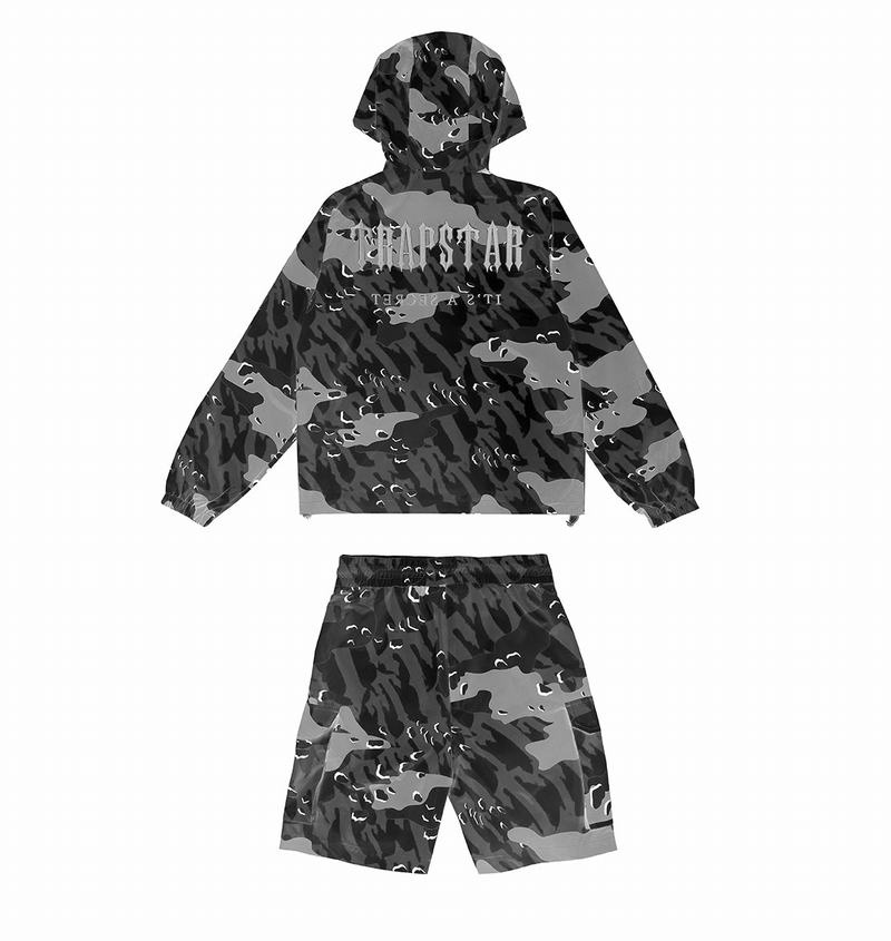 Black Camo Trapstar Decoded Camo Shorts Men's Sets | FOVAZL-135