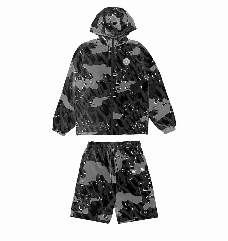 Black Camo Trapstar Decoded Camo Shorts Men's Sets | FOVAZL-135