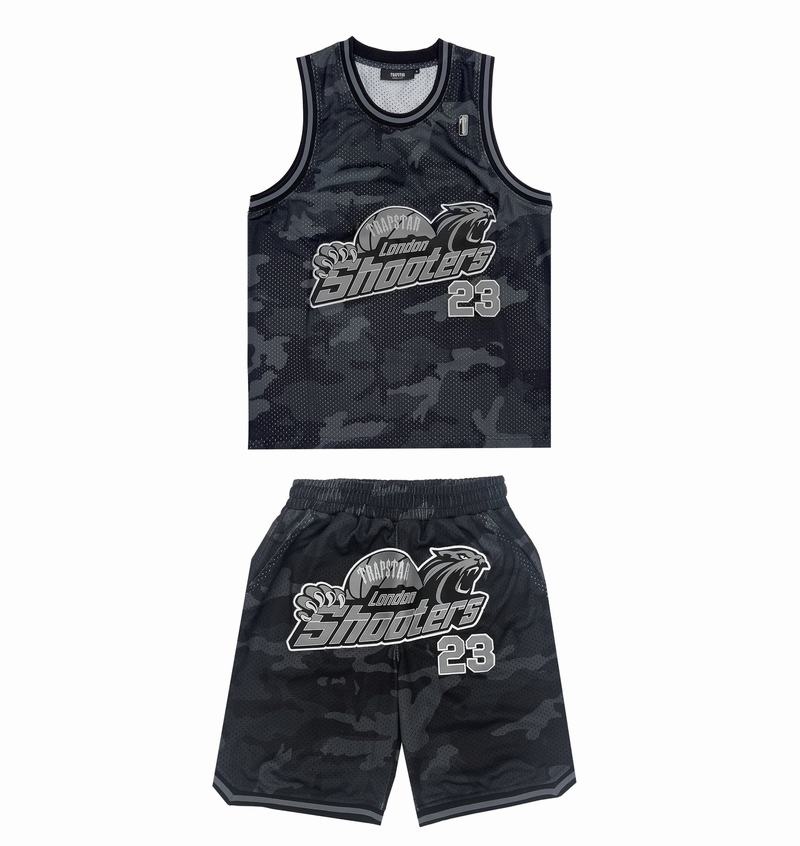 Black Camo Trapstar Shooters SS23 Basketball Vest Men's T Shirts | ACKUFM-421