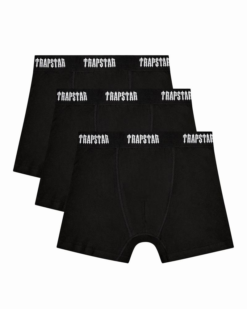 Black Trapstar 3 Pack Boxer Short Men\'s Underwear | IDXRLW-528