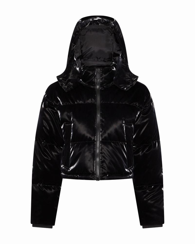 Black Trapstar Arch AW23 Hooded Puffer Women's Jackets | ISGOMZ-451