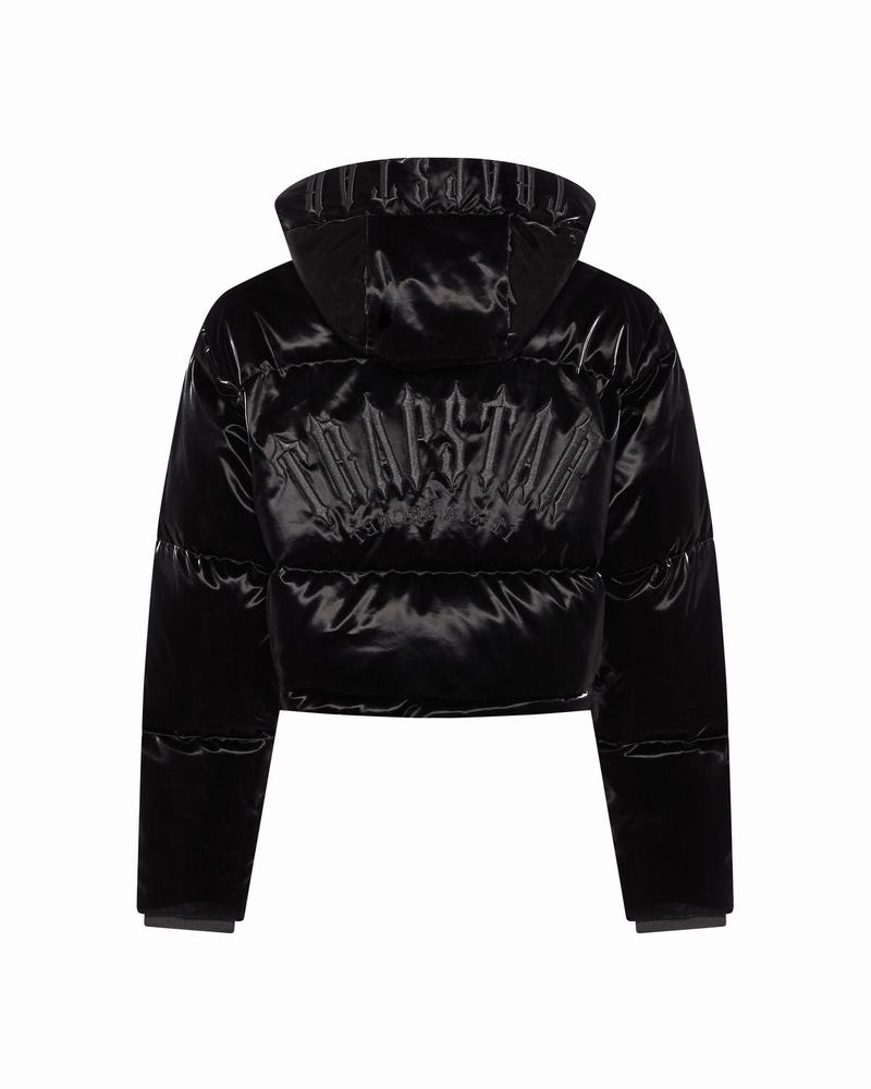 Black Trapstar Arch AW23 Hooded Puffer Women\'s Jackets | ISGOMZ-451