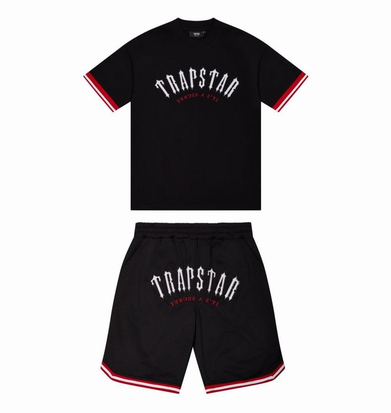 Black Trapstar Arch Mesh Shorts Men\'s Sets | MBKHUJ-890