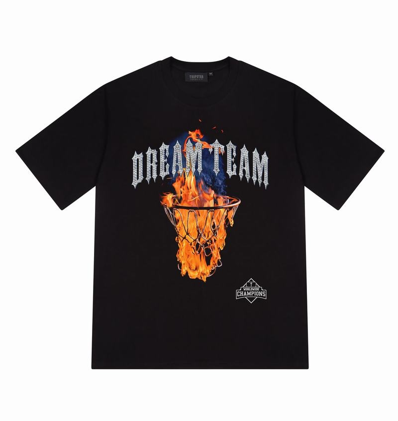 Black Trapstar Bust Down Dreams Tee Men\'s T Shirts | FYDMEU-740