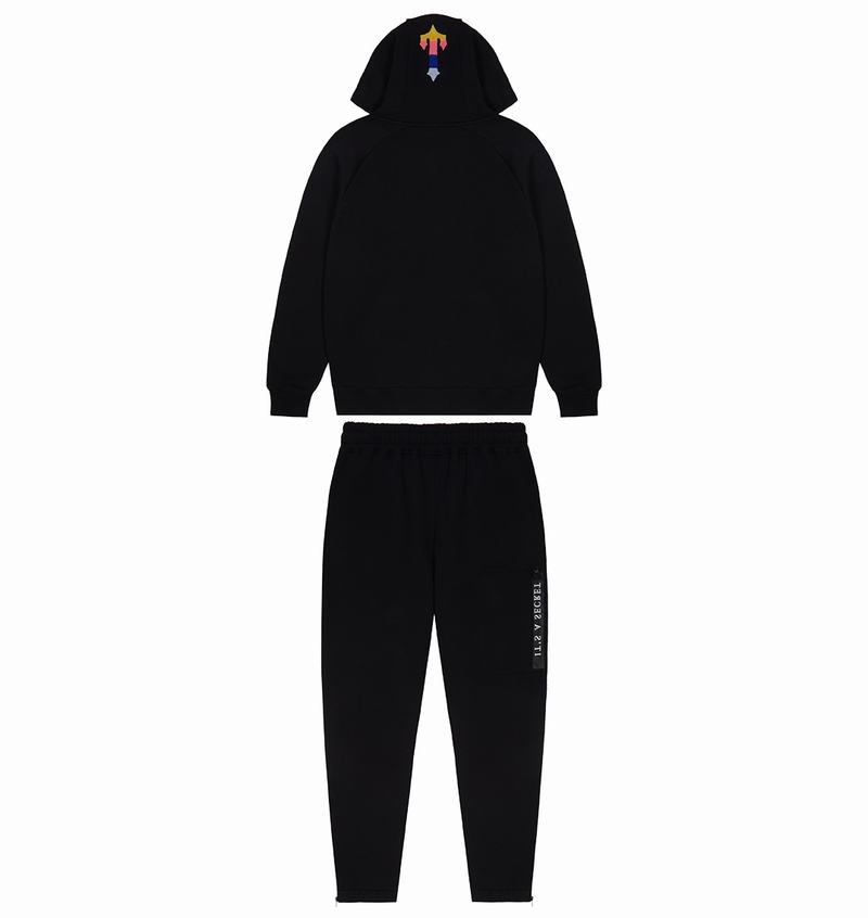 Black Trapstar Chenille Decoded 2.0 Hooded Men's Tracksuits | JUZVSD-934