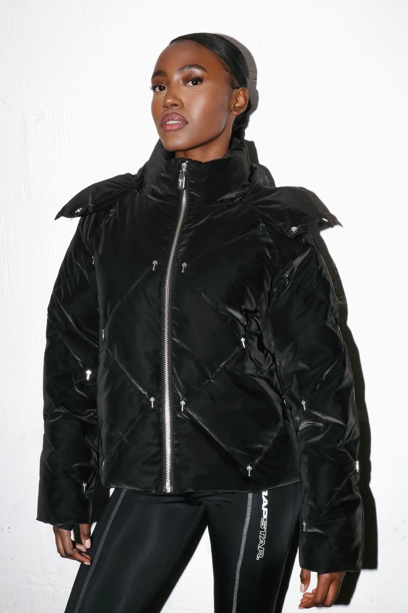 Black Trapstar Chesterfield Irongate T Puffer Women's Jackets | QWYEXT-347