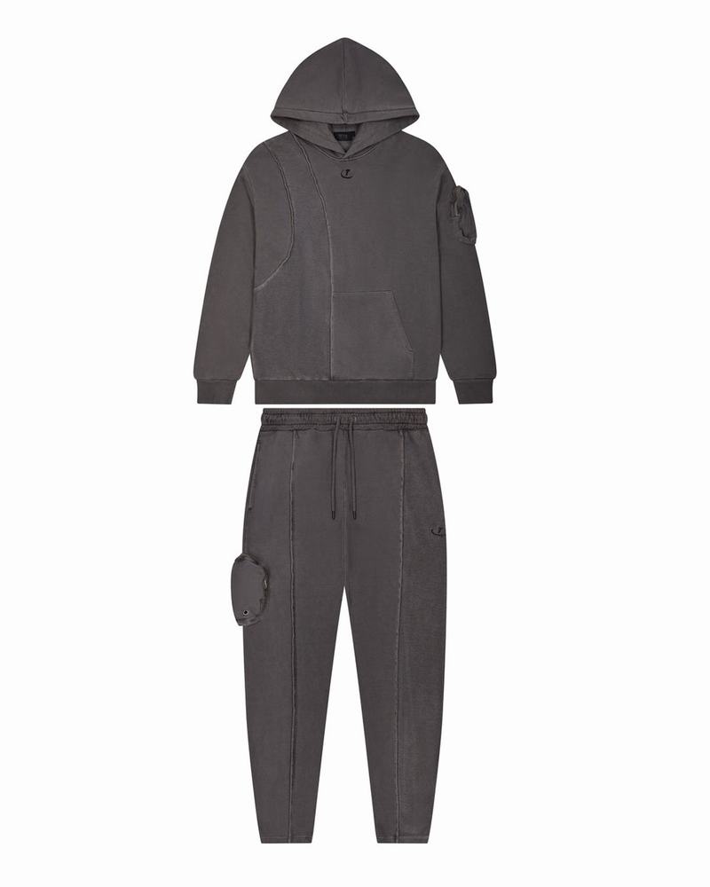 Black Trapstar Construct Hyperdrive Hoodie Men's Tracksuits | PJXRVT-127