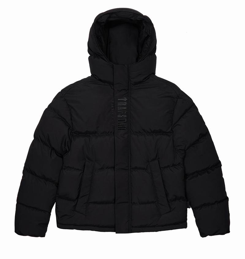 Black Trapstar Decoded Hooded Puffer 2.0 Men's Jackets | JZUNAO-234