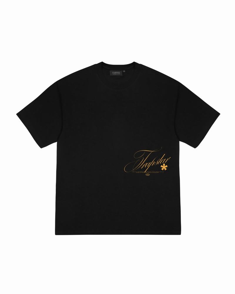 Black Trapstar Flying Birds Tee Men's T Shirts | RUOJZP-017