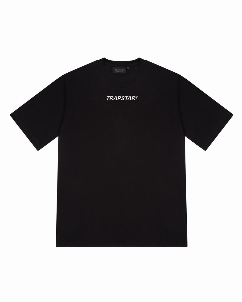 Black Trapstar Global Distribution Tee Men's T Shirts | UEMTYN-761