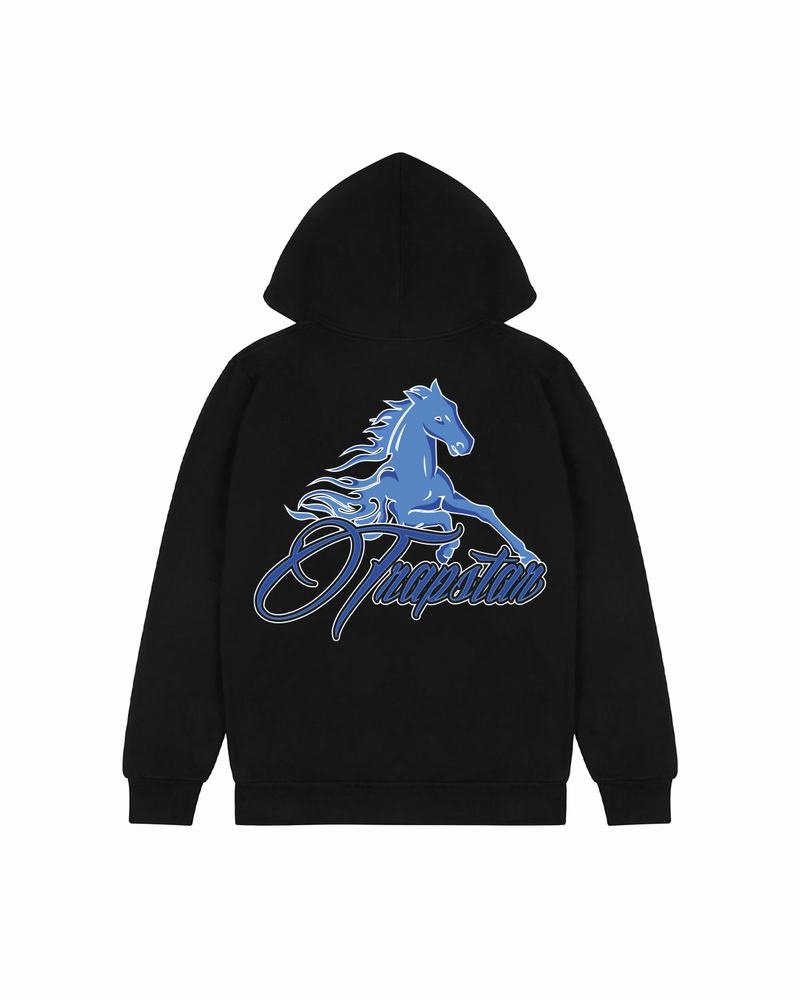 Black Trapstar Horse Power 2.0 Men\'s Hoodie | YOFZLI-358