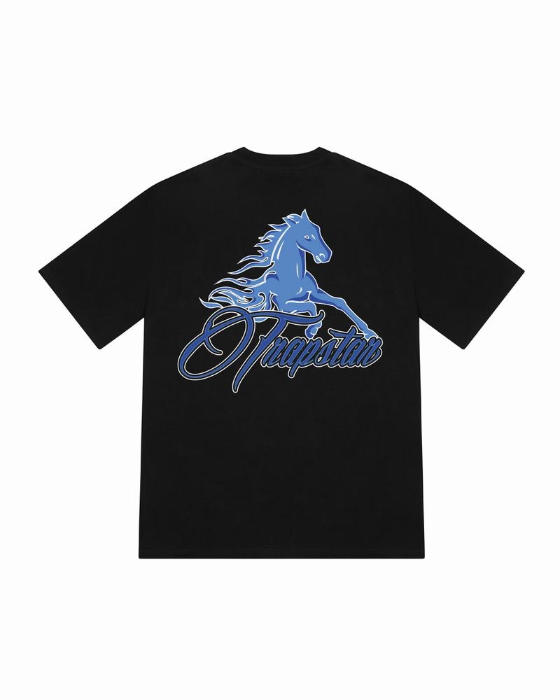 Black Trapstar Horse Power 2.0 Tee Men\'s T Shirts | XGSATF-968