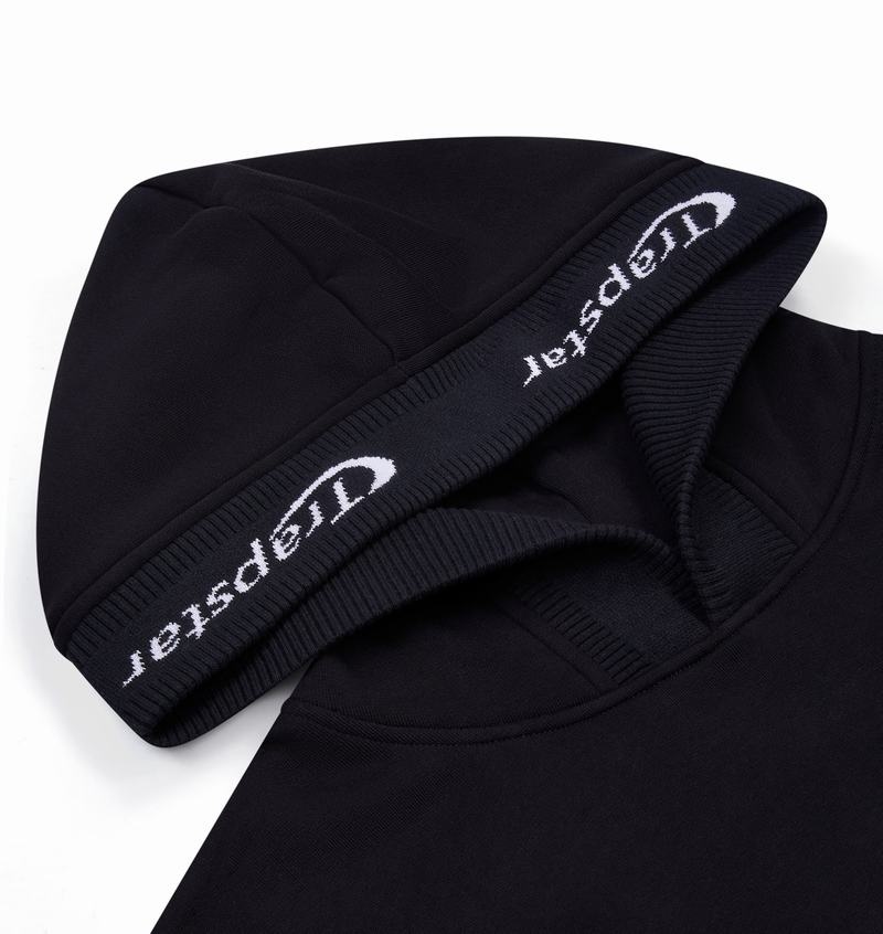 Black Trapstar Hyperdrive Rib Hoodie Men's Tracksuits | QEXKMV-871