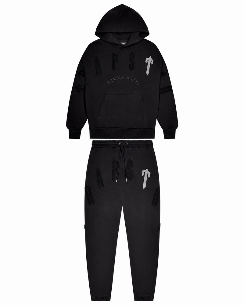 Black Trapstar Irongate Arch Chenille 2.0 Men\'s Tracksuits | PQKWTN-582