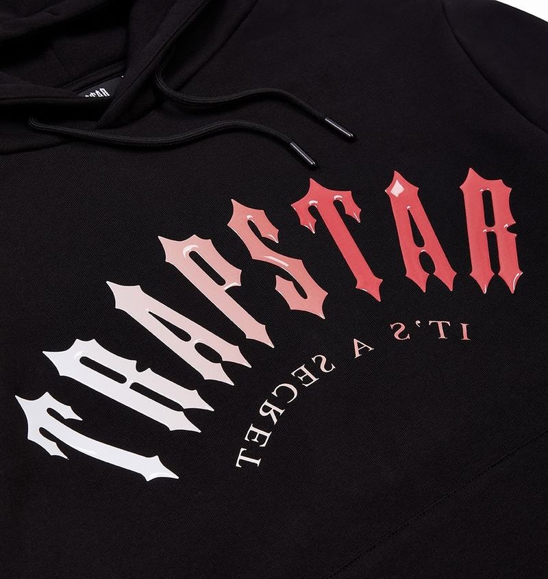 Black Trapstar Irongate Arch It's A Secret Hooded Gel Men's Tracksuits | MRTUYF-678