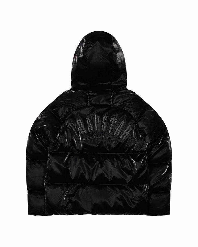 Black Trapstar Irongate Arch Puffer AW23 Men\'s Jackets | QXEHUZ-104