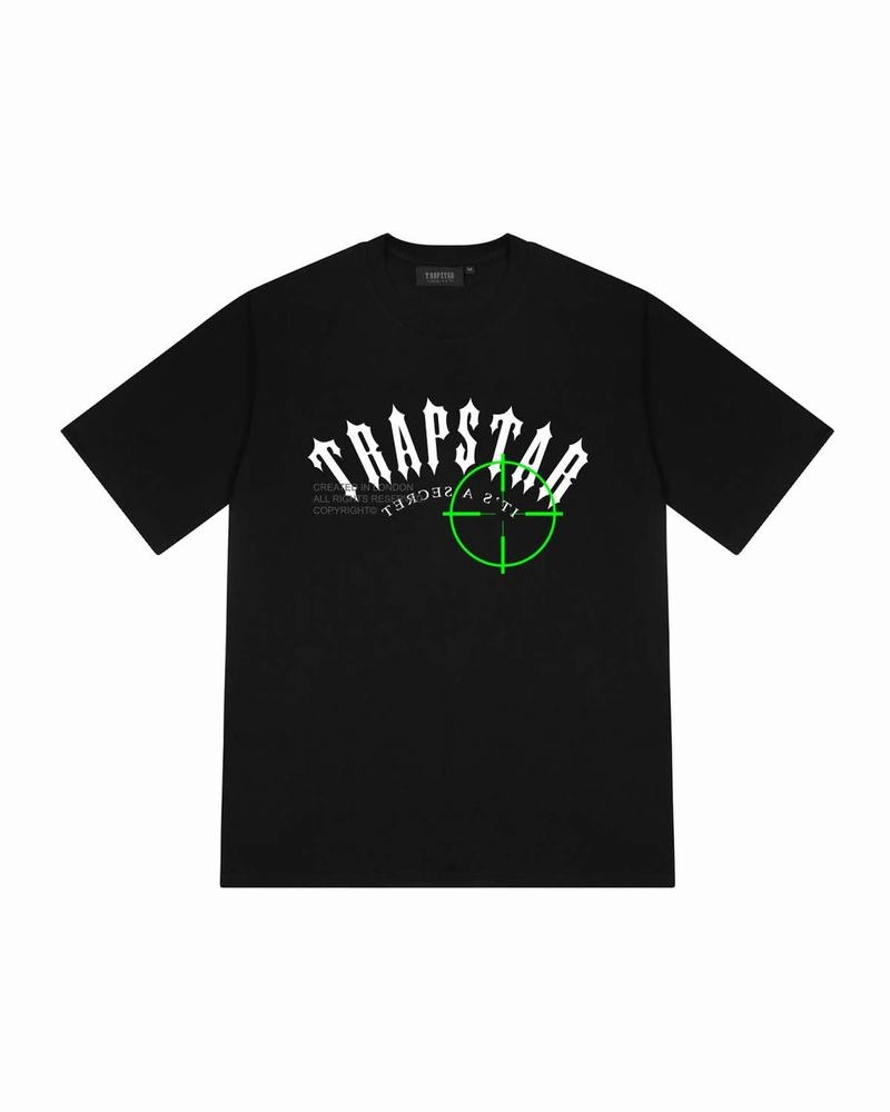 Black Trapstar Irongate Prime Target Tee Men\'s T Shirts | KGTQXU-384