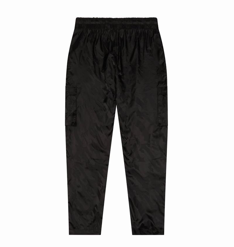 Black Trapstar Irongate T Jacquard Cargos Men's Pants | XUQETW-029