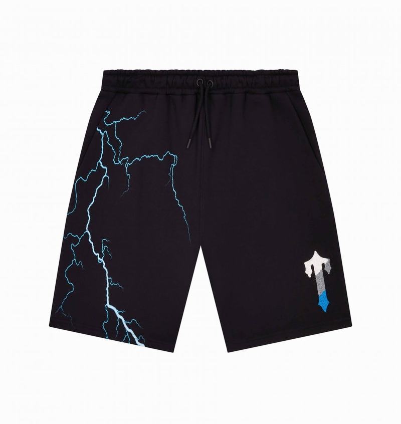 Black Trapstar Irongate T Lightning Shorts Men's Sets | SIJYQE-145