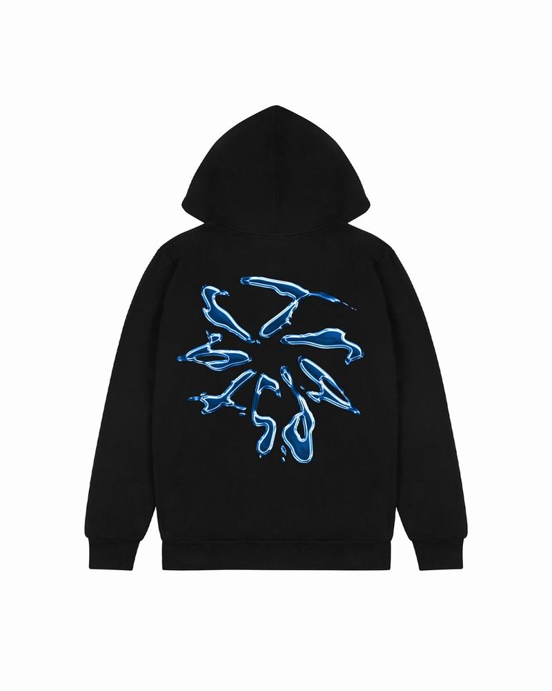 Black Trapstar Liquid Chrome 2.0 Men\'s Hoodie | QXBZLA-781