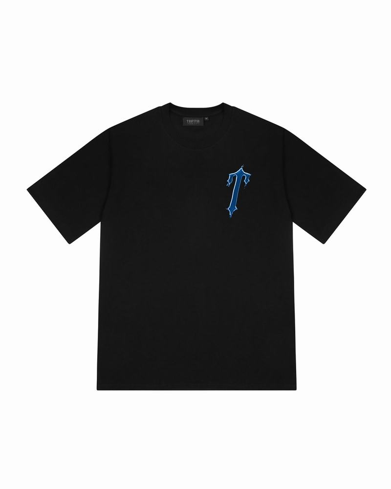 Black Trapstar Liquid Chrome 2.0 Tee Men's T Shirts | YUSCKE-970