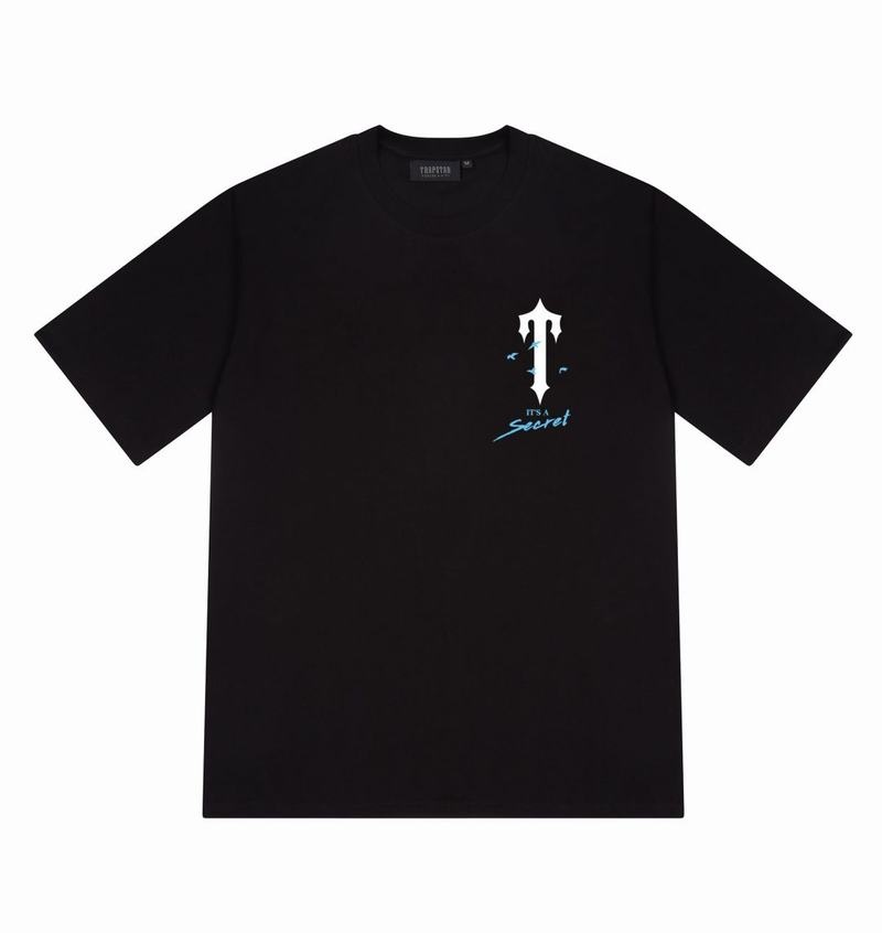 Black Trapstar Paradise It’s A Secret Tee Men's T Shirts | TZNWRC-019