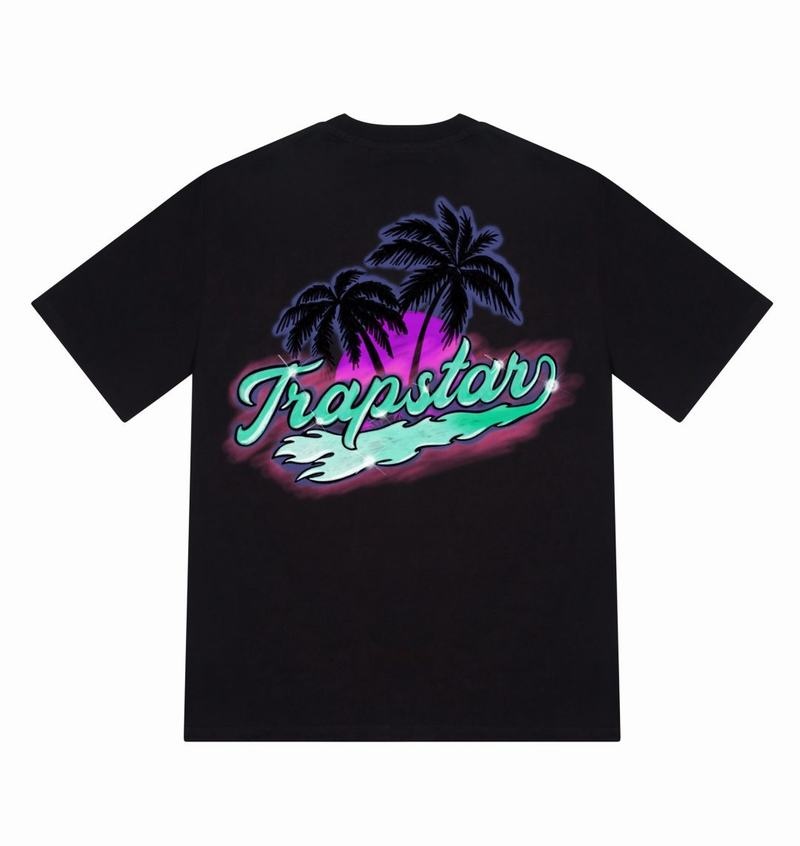 Black Trapstar Paradise SS23 Edition Tee Men\'s T Shirts | HSTDPY-913