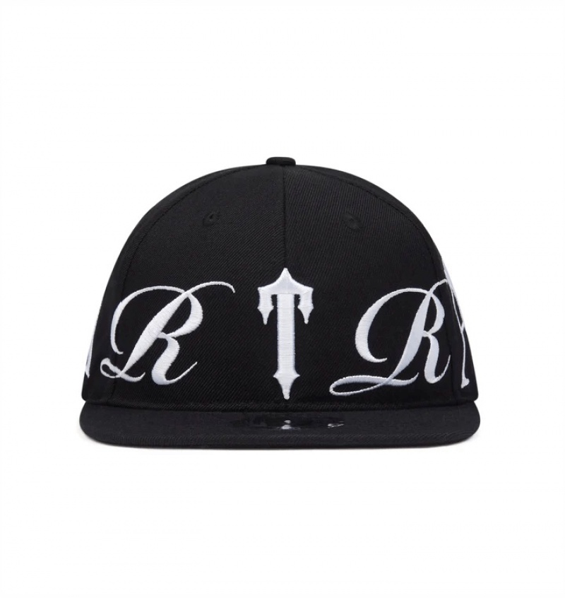 Black Trapstar Script Fitted Men\'s Caps | HOCYJQ-714