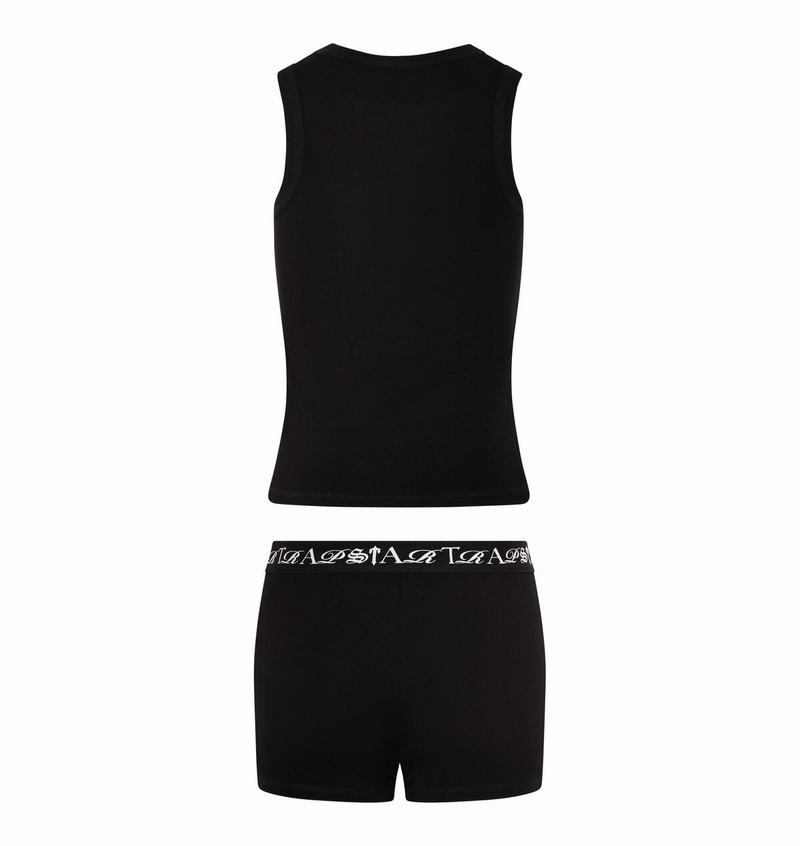 Black Trapstar Script Racer Vest Women's Tops | JOFGMC-518