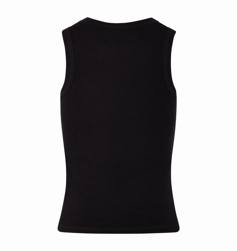 Black Trapstar Script Racer Vest Women's Tops | JOFGMC-518