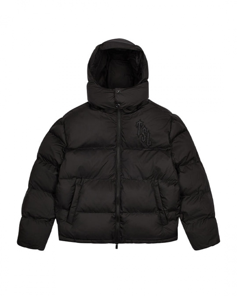 Black Trapstar Shooters Hooded Puffer Men's Jackets | PBLUGH-795