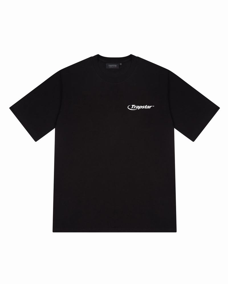 Black Trapstar TRP Manufacture Tee Men's T Shirts | AWOXEB-081