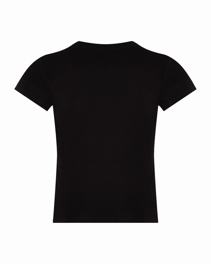 Black Trapstar TS Baby Tee Women's T Shirts | KFQNAJ-481