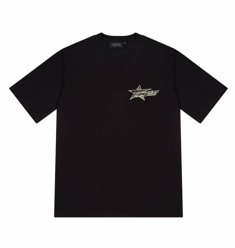 Black Trapstar Trap Invasion Tee Men's T Shirts | BFVDET-457