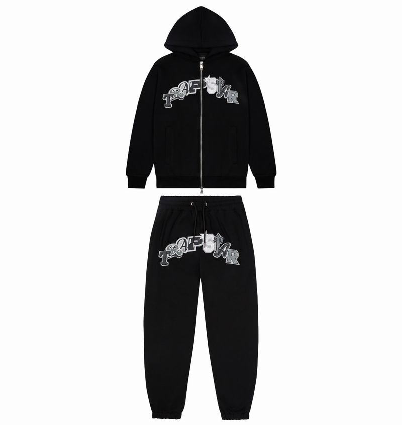 Black Trapstar Wildcard Chenille Hoodie Men\'s Tracksuits | KLVHSP-792