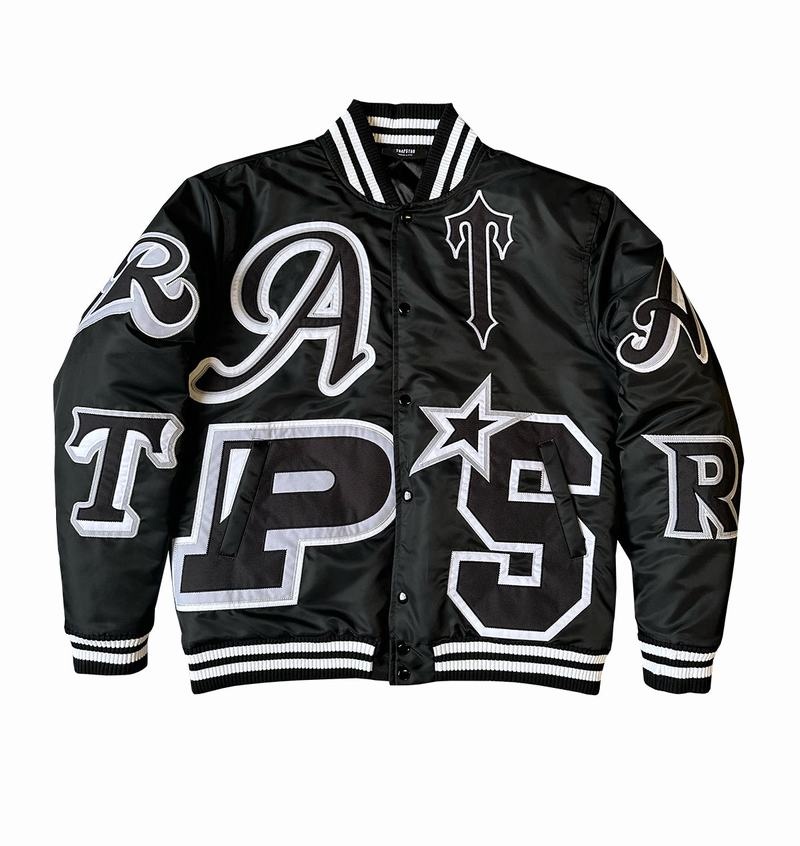 Black Trapstar Wildcard Varsity Men\'s Jackets | UBAFGL-579