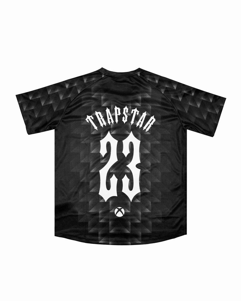 Black Trapstar | Xbox Football Jersey Men's T Shirts | FPOQHC-589